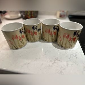 Set of 4 Sakura “Paradise” by Cheri Blum Coffee Mugs. 12 oz each.